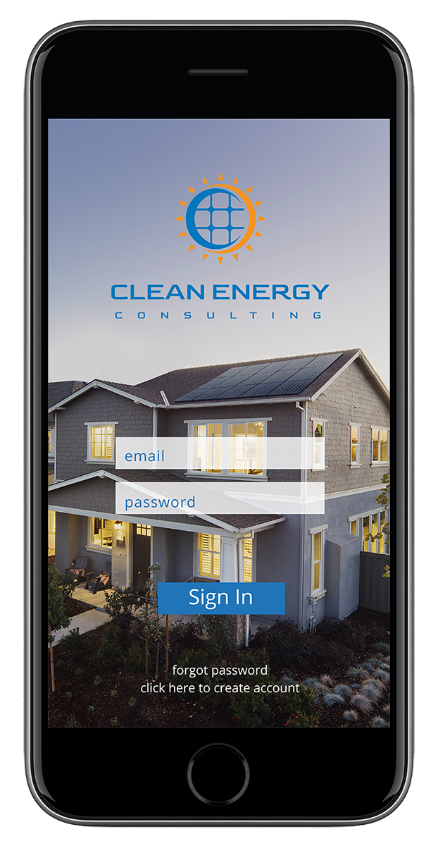 Phone displaying the Clean Energy Referral App